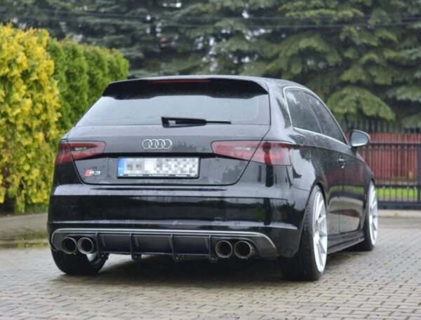 Gloss Black Rear Diffuser for Audi A3 S3 8v Hatch back 2017+ Face lift Gloss Black Rear Diffuser for Audi A3 S3 8v Hatch back 2017+ Face lift