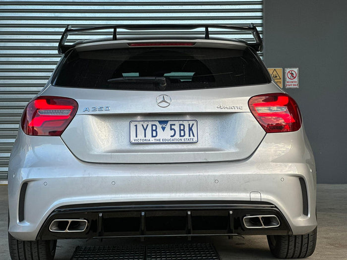 Brand new Gloss black AMG style diffuser to suit W176 A class Hatch Mercedes Benz with Exhaust tips Brand new Gloss black AMG style diffuser to suit W176 A class Hatch Mercedes Benz with Exhaust tips