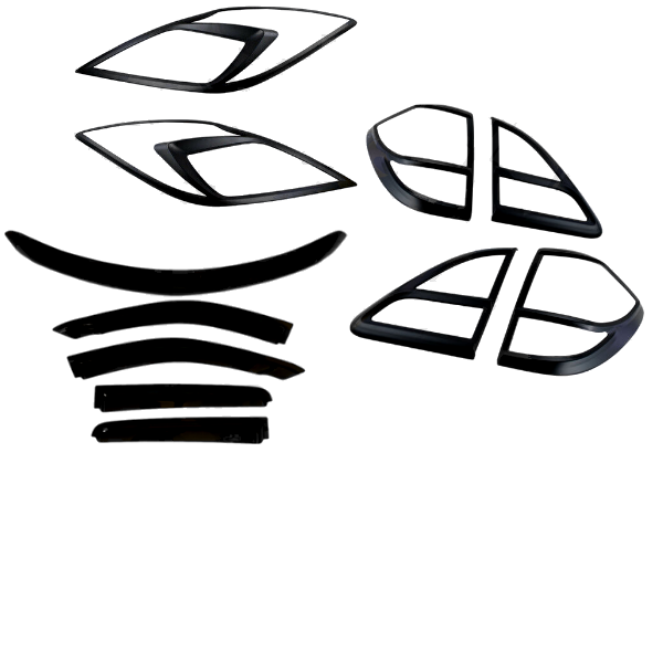 BONNET PROTECTOR & WEATHER SHIELDS + BLACK SURROUNDS TO SUIT BT50 2012-2019