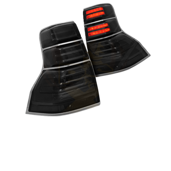BLACK LED TAIL LIGHTS TO SUIT TOYOTA PRADO 150 SERIES 2009-2013