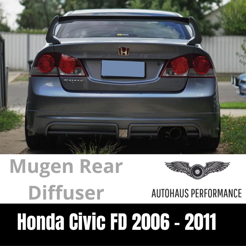 Mugen RR Style Rear Spoiler For 2006-2011 Honda Civic Sedan - Includes Red Emblems 12 thumbnail image