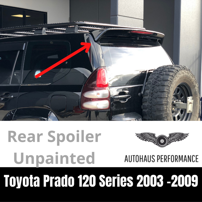 Toyota Prado 120 Series 2003 - 2009 Rear Spoiler Wing Deflector Gloss Black Toyota Prado 120 Series 2003 - 2009 Rear Spoiler Wing Deflector Gloss Black