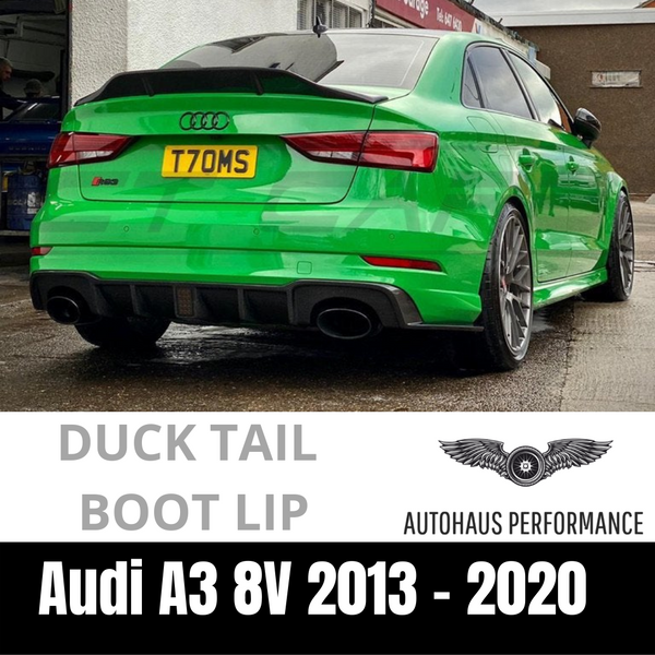 Audi A3 S3 RS3 8V 2013 - 2020 REAR DUCKTAIL SPOILER BOOT LIP DUCK TAIL CARBON