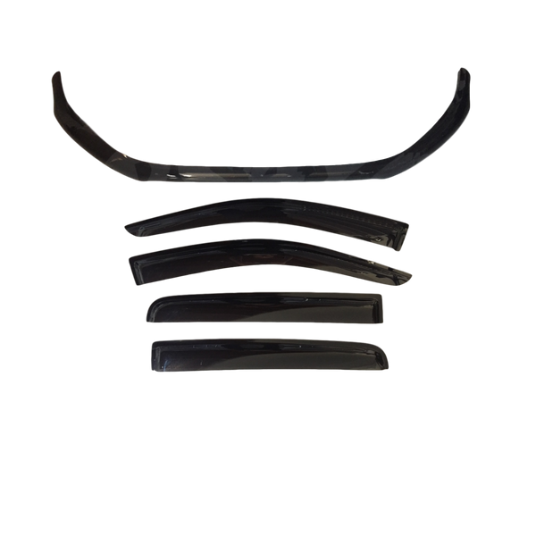 BONNET PROTECTOR & WEATHER SHIELD WINDOW VISORS TO SUIT FORD RANGER DUAL CAB PX2 PX3 MK2 M3 2015-2018
