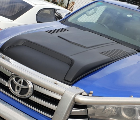 MATTE BLACK BONNET SCOOP TO SUIT TOYOTA HILUX REVO SR SR5 2015-2020