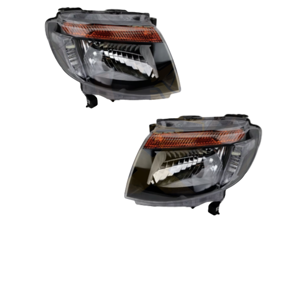 SMOKED HEADLIGHT REPLACEMENTS TO SUIT FORD RANGER PX1 MK1 2012-2015 4X4 4WD
