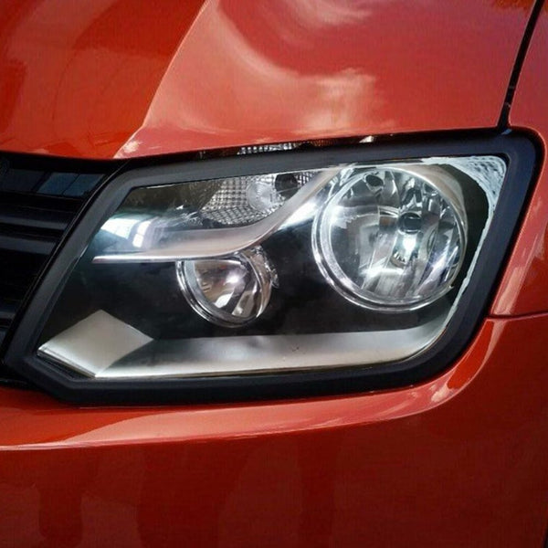 MATTE BLACK HEADLIGHT SURROUNDS TO SUIT VW VOLKSWAGEN AMAROK 2010-2019 4X4