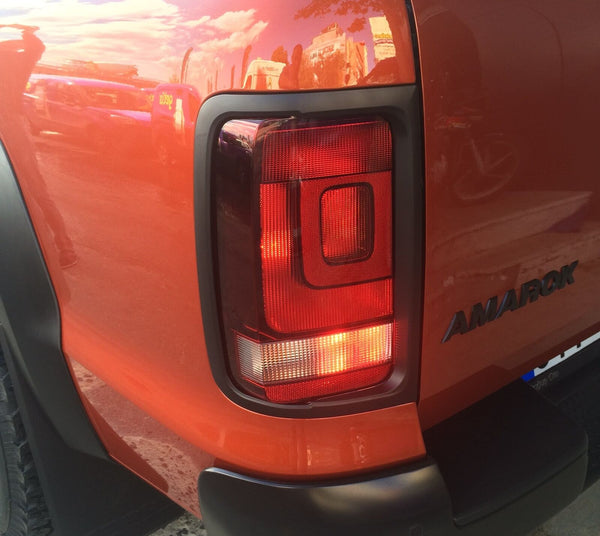 MATTE BLACK TAIL LIGHT SURROUNDS TO SUIT VW VOLKSWAGEN AMAROK 2010-2019 4X4 4WD