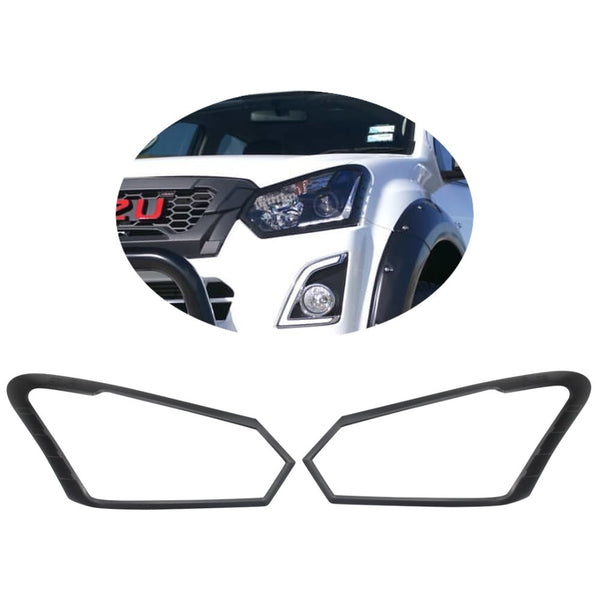 MATTE BLACK HEADLIGHT SURROUNDS TO SUIT ISUZU DMAX 2012-2019