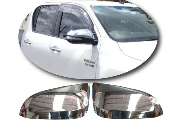 CHROME DOOR MIRROR COVERS TO SUIT TOYOTA HILUX REVO 2015-2019