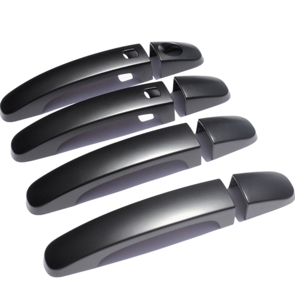 MATTE BLACK HANDLE COVERS SMART KEY DUAL HOLE TO SUIT FORD RANGER 2018-2020 MK3 PX3