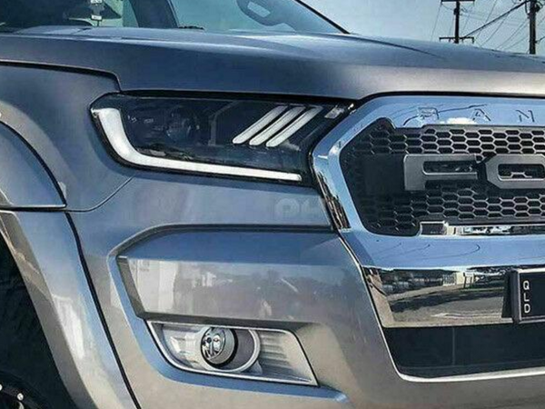 MUSTANG STYLE LED SEQUENTIAL HEADLIGHTS TO SUIT FORD RANGER PX2 MK2 2015-2018