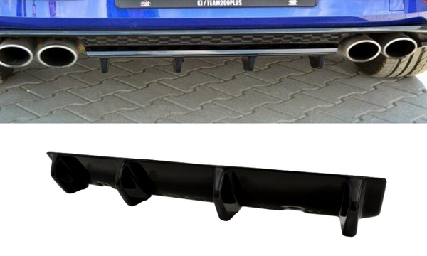 ABS GLOSS BLACK REAR BUMPER BAR SPLITTER  TO SUIT VW VOLKSWAGEN GOLF MK7.5 R FACE LIFT