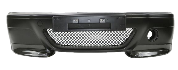 PLASTIC FRONT BUMPER BAR CARBON FIBRE LIP TO SUIT BMW E46 SEDAN 98-04
