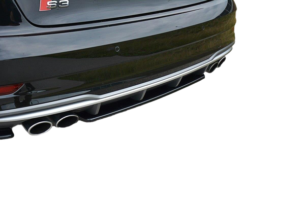 ABS GLOSS BLACK REAR BUMPER BAR DIFFUSER TO SUIT AUDI S3 S-LINE FACE LIFT 2017-2019