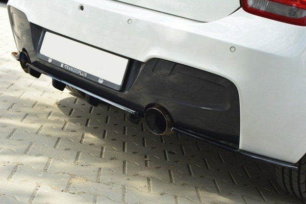 REAR & SIDE ABS GLOSS BLACK REAR BUMPER BAR SPLITTERS TO SUIT BMW 1M F20 HATCHBACK 2015+