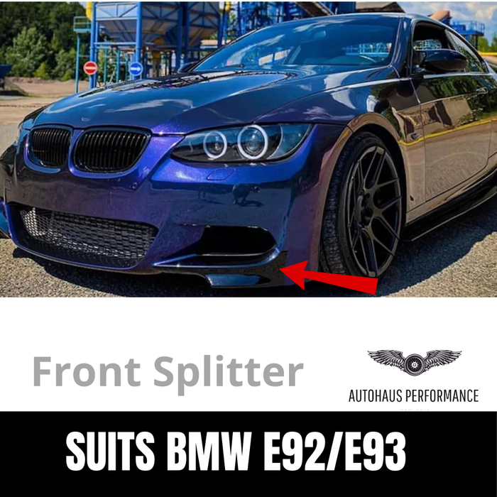 Gloss Black Front Bumper Splitters for 2006-2010 BMW 3 series E92/E93 M-TECH M-SPORT