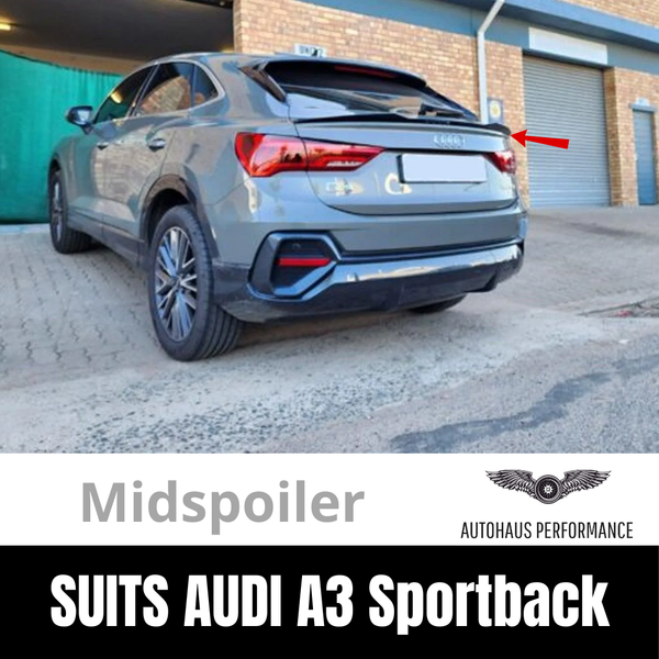 2019+ Audi Q3 Sportback (F3) Quality Mid Spoiler In Shiny Glossy Black