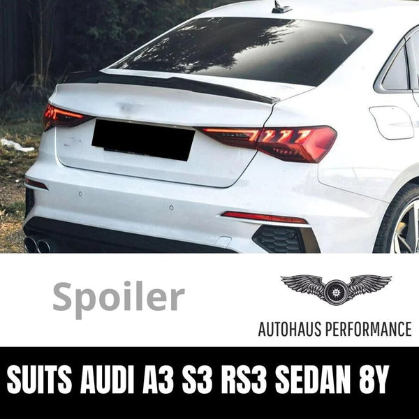 Gloss Black Spoiler for Audi Sedan A3 S3 RS3 8Y 2021 +