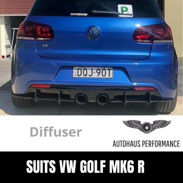 Gloss Black Rear Diffuser for VW Volkswagen Golf R MK6