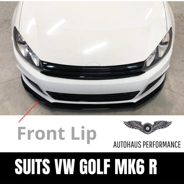 Gloss Black Front Lip Splitter to Suit VW Volkswagen Golf MK6 R Model