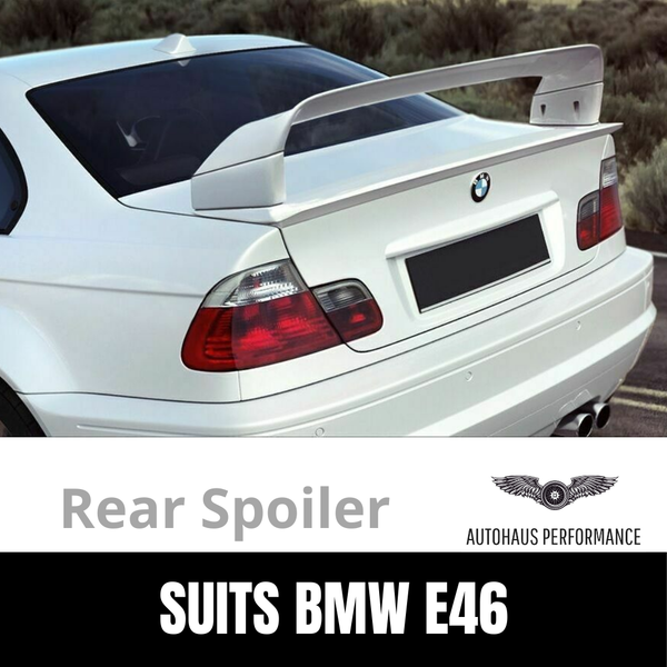 REAR SPOILER WING E46 STYLE TO SUIT BMW E46 WITH A GLOSS BLACK FINISH 1999-2005