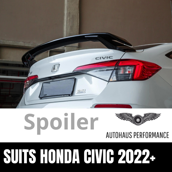 Honda Civic 2022 + Sedan 11th Gen FE  FL Gloss Black Rear Wing Spoiler