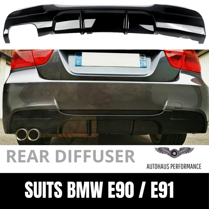 Gloss Black Rear Diffuser for BMW 3 series E90 E91 M-TECH M-SPORT