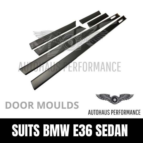 BMW E36 M3 STYLE DOOR & BUMPER SIDE STRIPE MOULDS MOLDING FOR 4 doors Sedan