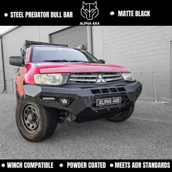 Alpha 4WD Predator Steel Bull Bar for Mitsubishi Triton MN ML 2006 to 2015