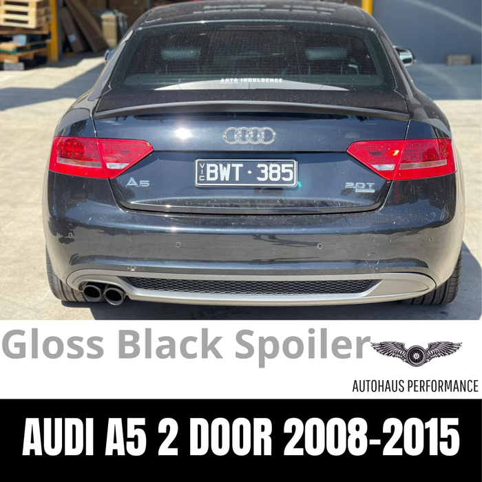 Matte Black Audi A5 2008 - 2015 2 DOOR COUPE REAR SPOILER BOOT LIP ABS