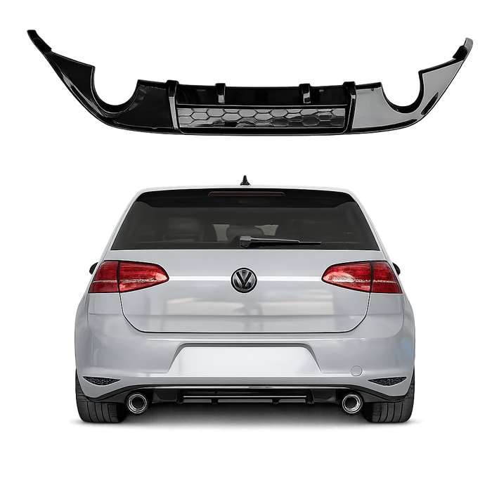 Brand New VW Volkswagen Golf GTI Mk7 Rear Diffuser Right And Left Single Exhaust Pipe Gloss Black