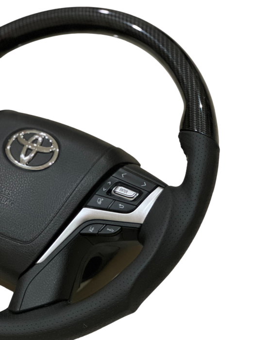 Custom Carbon Leather Sport Steering Wheel for Toyota Land Cruiser / Prado / Hilux