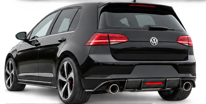 Brand New VW Volkswagen Golf GTI Mk7 Rear Diffuser with Brake Light Gloss Black