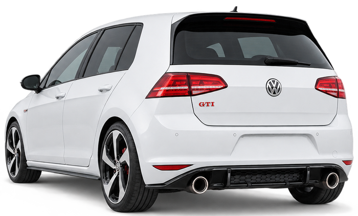 Brand New VW Volkswagen Golf GTI Mk7 Rear Diffuser Right And Left Single Exhaust Pipe Gloss Black