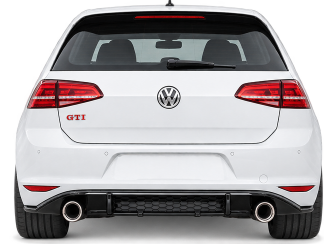 Brand New VW Volkswagen Golf GTI Mk7 Rear Diffuser Right And Left Single Exhaust Pipe Gloss Black