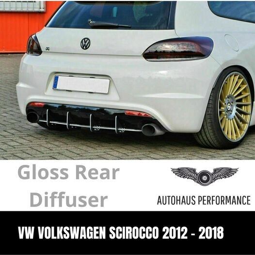 Brand new VW Volkswagen Scirocco 2012 - 2018 Gloss Black Rear Diffuser