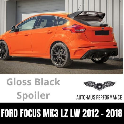 RS Style Gloss Black Trunk Spoiler Wing for Ford Focus LZ LW Hatch 2012 - 2018