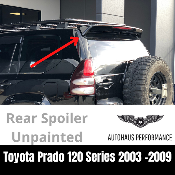 Toyota Prado 120 Series 2003 - 2009 Rear Spoiler Wing Deflector Gloss Black