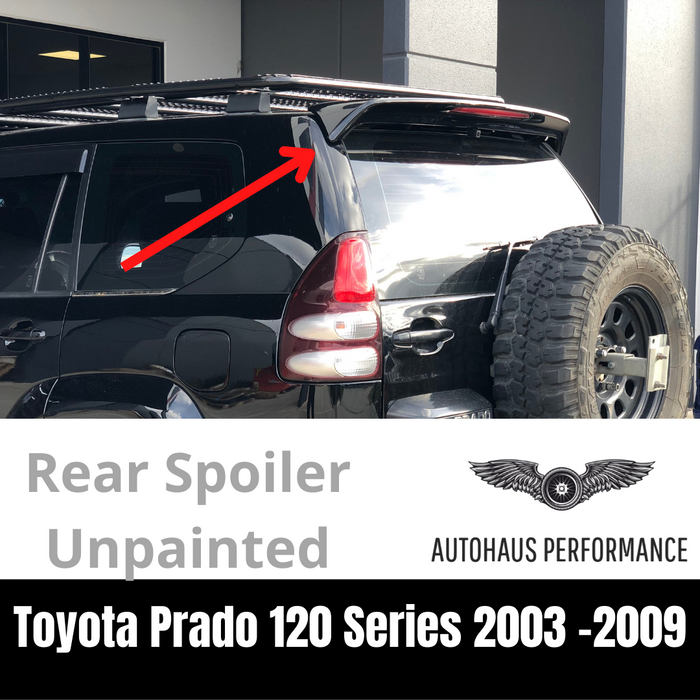 Toyota Prado 120 Series 2003 - 2009 Rear Spoiler Wing Deflector Gloss Black