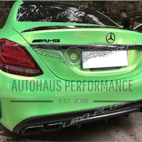 Gloss black Boot lip spoiler For 2014 2020 Mercedes Benz C-Class W205 C63 Style