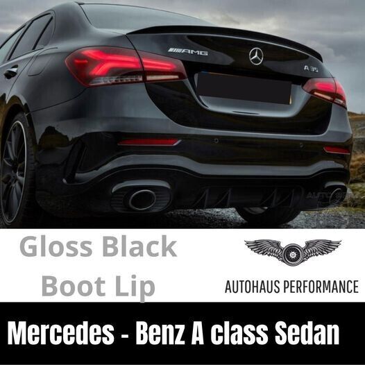 Brand New Gloss Black Mercedes - Benz A class Sedan V177 Boot Lip Spoiler