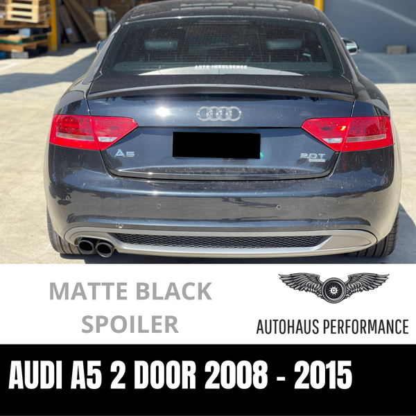 Matte Black Audi A5 2008 - 2015 2 DOOR COUPE REAR SPOILER BOOT LIP ABS