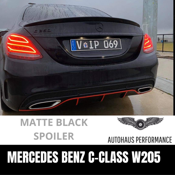 AMG C63 MATTE Black Boot Lip Spoiler Wing for Mercedes-Benz C CLASS W205 2015+