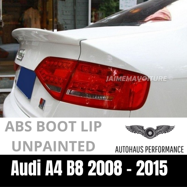 Audi A4 S4 B8 2008 - 2015 REAR SPOILER BOOT LIP ABS GLOSS BLACK