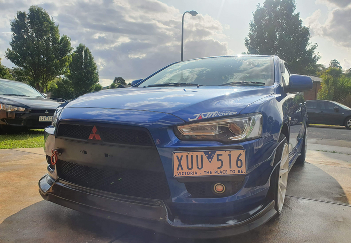 Mitsubishi Lancer CJ 2007 - 2018 Front Lip Matte Black Bumper Lip EVO X Style