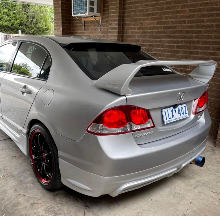 Type R style rear wing spoiler for 2006 - 2011 Honda Civic FD Gloss Bl ...