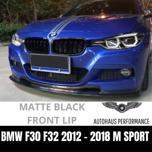 BMW 3 Series Matte Black front lip M - Performance style for F30 F32  M sport