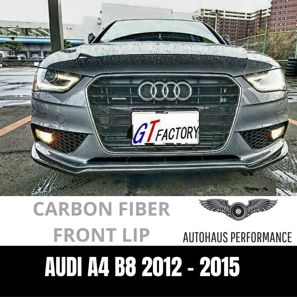 Audi A4 B8 2012 - 2015 Carbon Fiber Front Bumper Lip Body Kit  S - Line