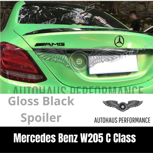Gloss black Boot lip spoiler For 2014 2020 Mercedes Benz C-Class W205 C63 Style